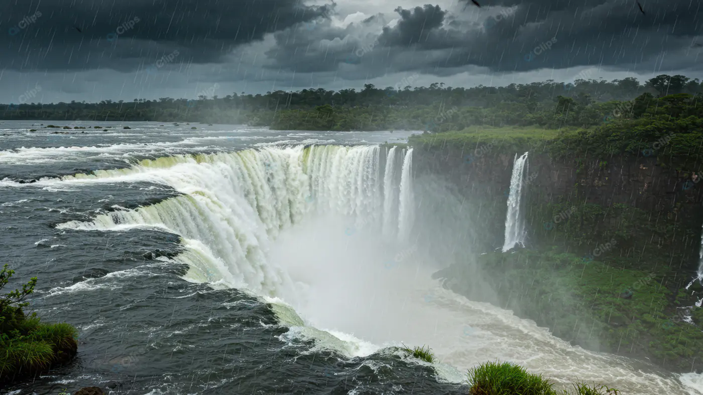 Stormy Waterfall Vista