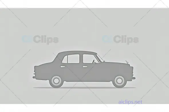 Classic Car Silhouette in Grey