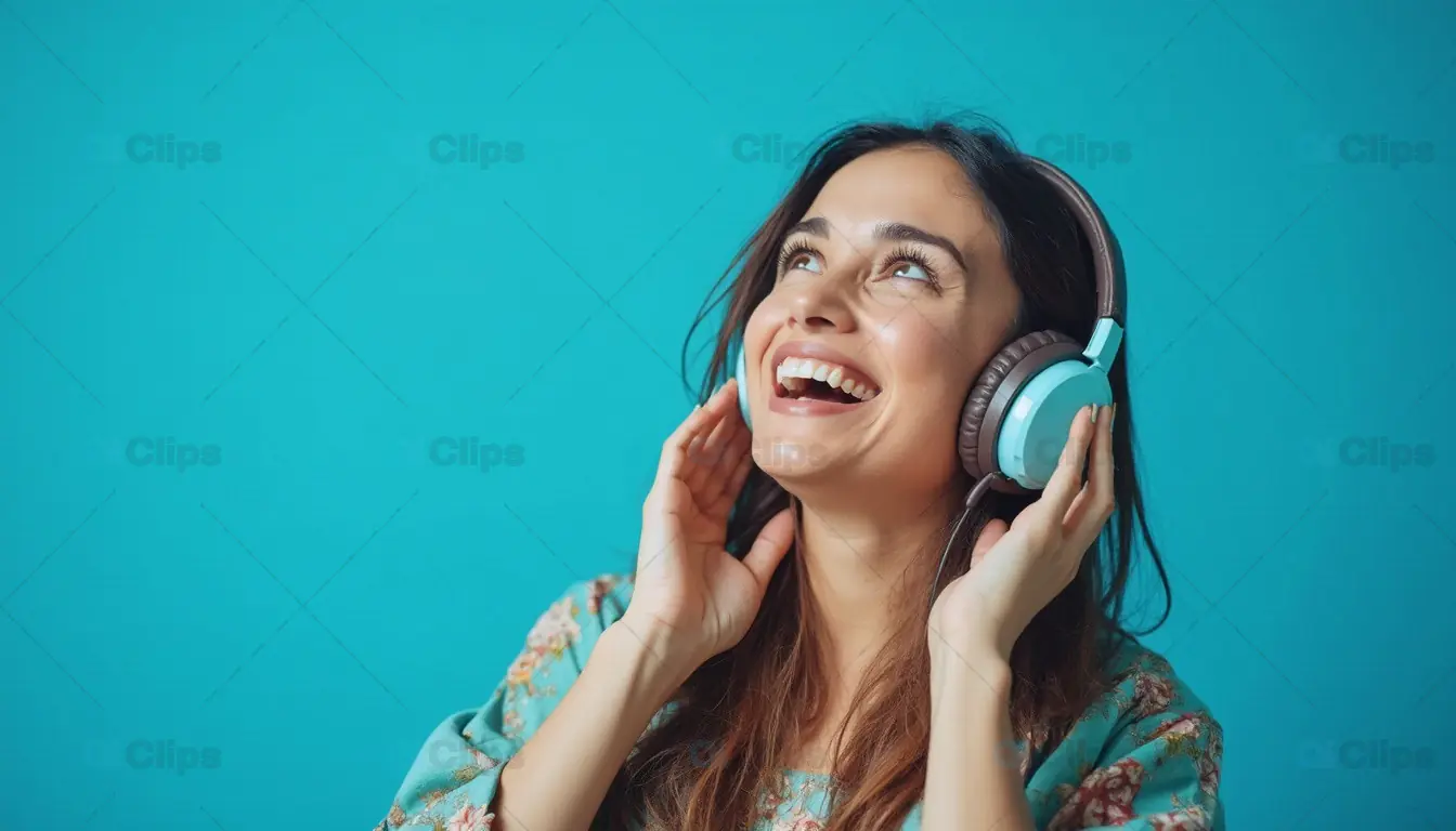 Young Woman Enjoying Music with Headphones