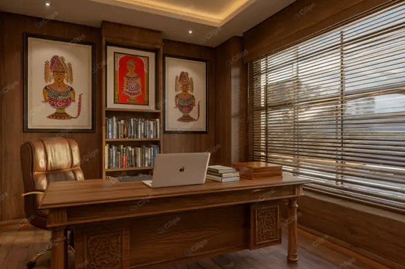 Luxurious Indian-Inspired Home Office