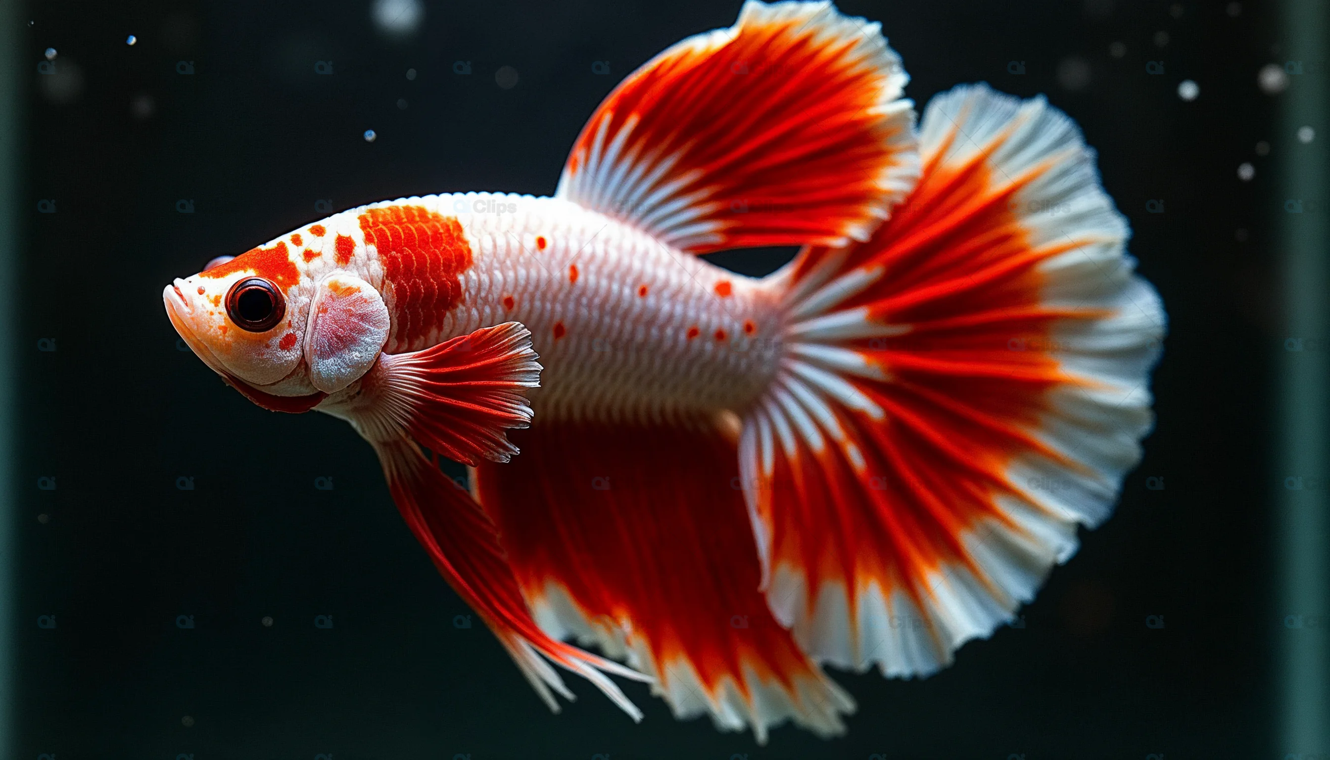 Red and White Betta Fish