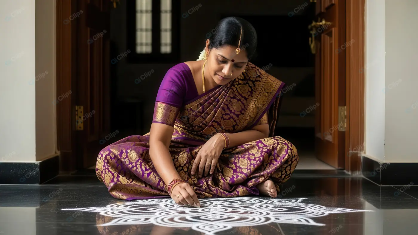 Intricate Floor Mandala Creation