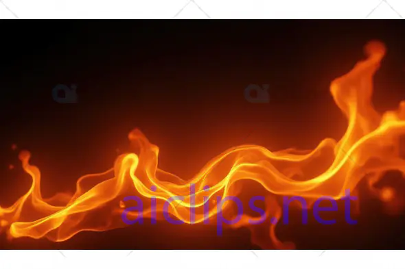 Flowing Flame Wave on Black Background