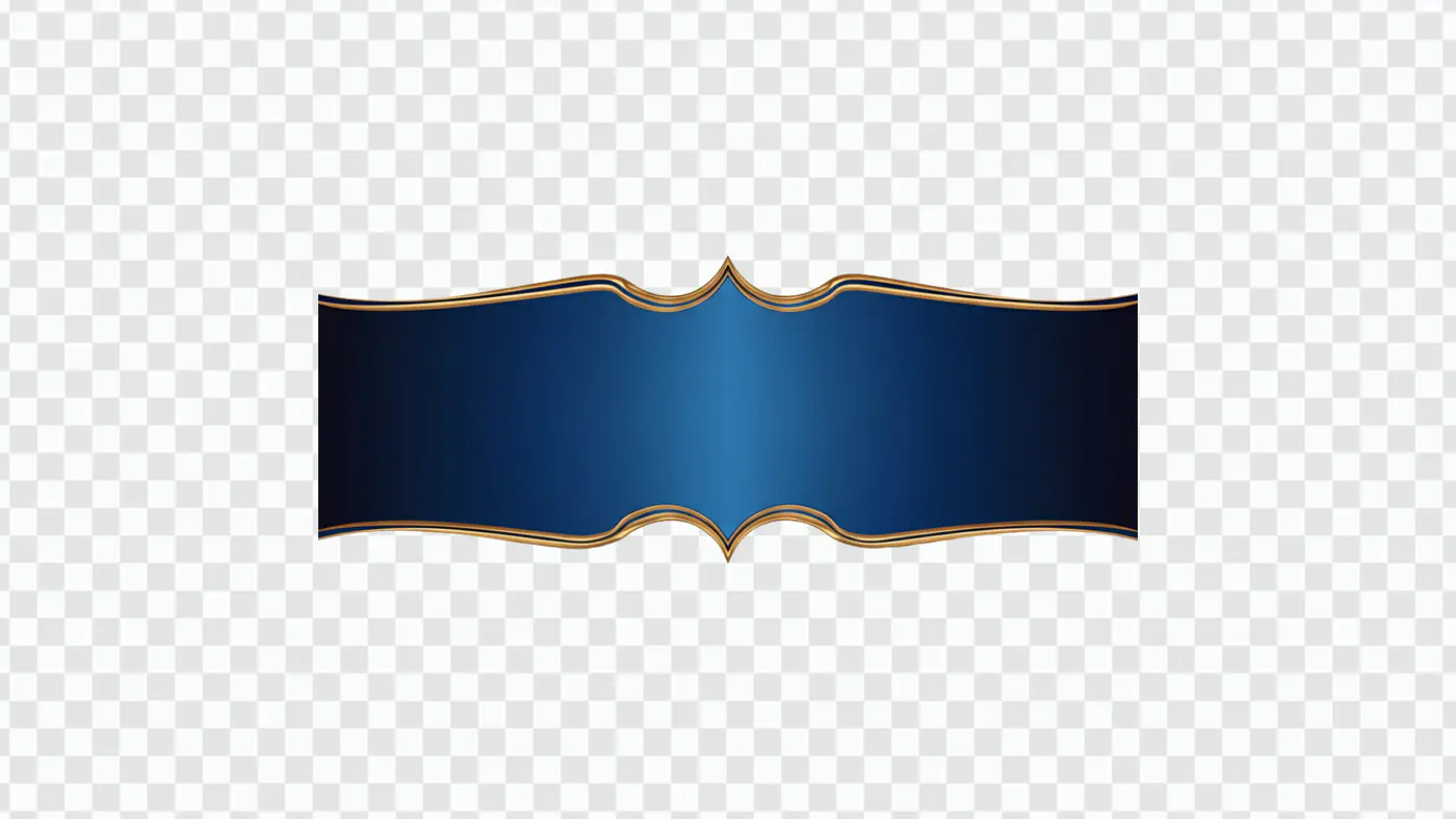 Regal Blue Gold Trimmed Banner PNG Clipart