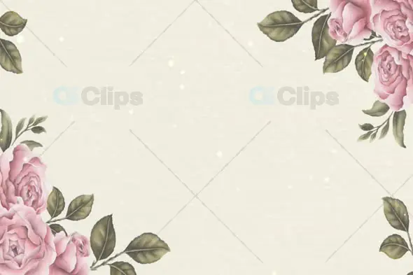 Soft Pink Roses Border on Cream Background