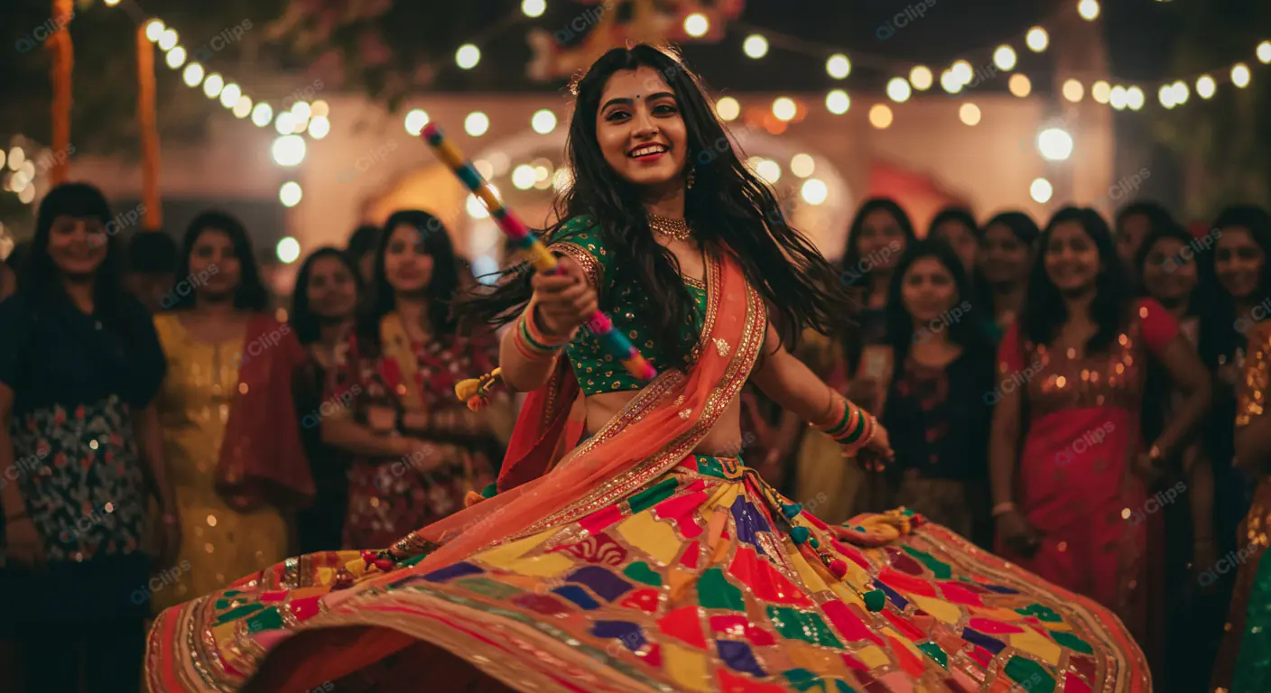 Vibrant Garba Dance at Indian Festival