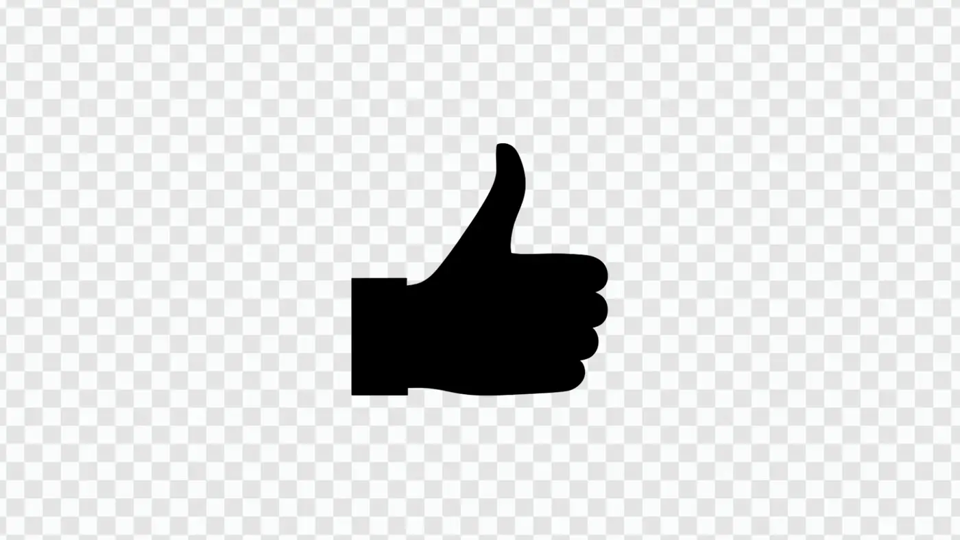 Black Thumbs Up Like Symbol Icon PNG Clipart