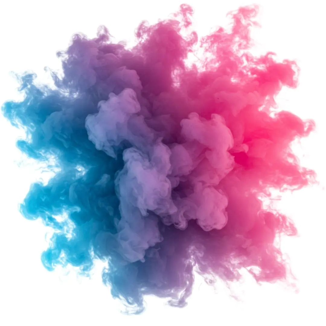 Vibrant Blue Pink Smoke Explosion PNG Clipart