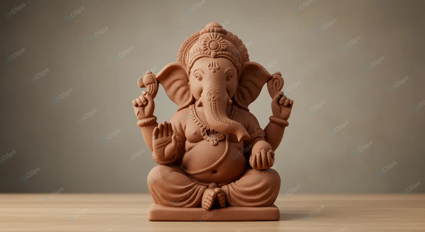 Terracotta Ganesha in Meditative Pose