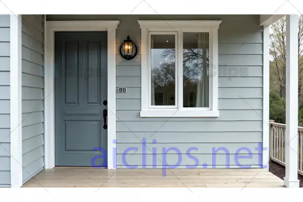 Front Porch with Blue Door and Siding