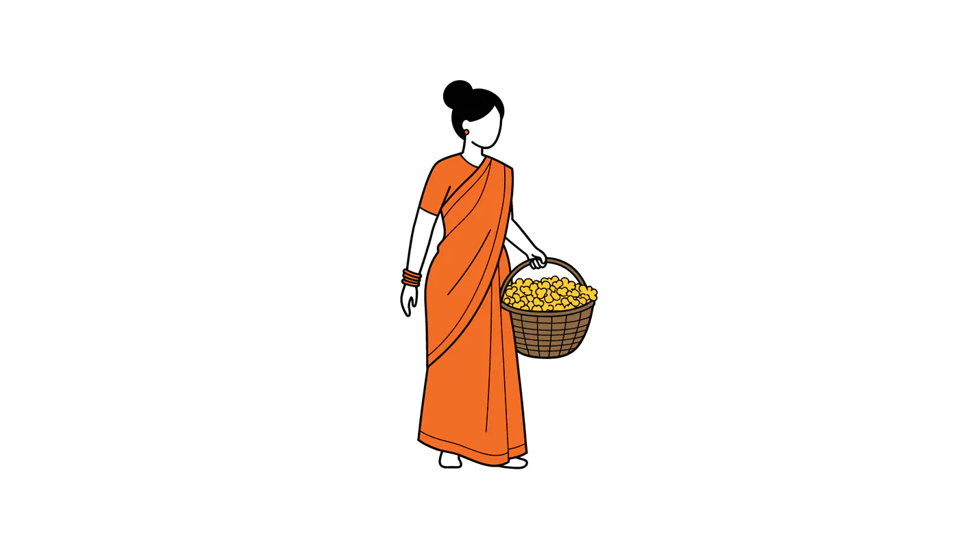 Indian Fruit Vendor Vector
