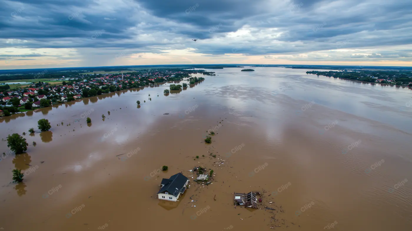 Devastating Floodplain Aerial View