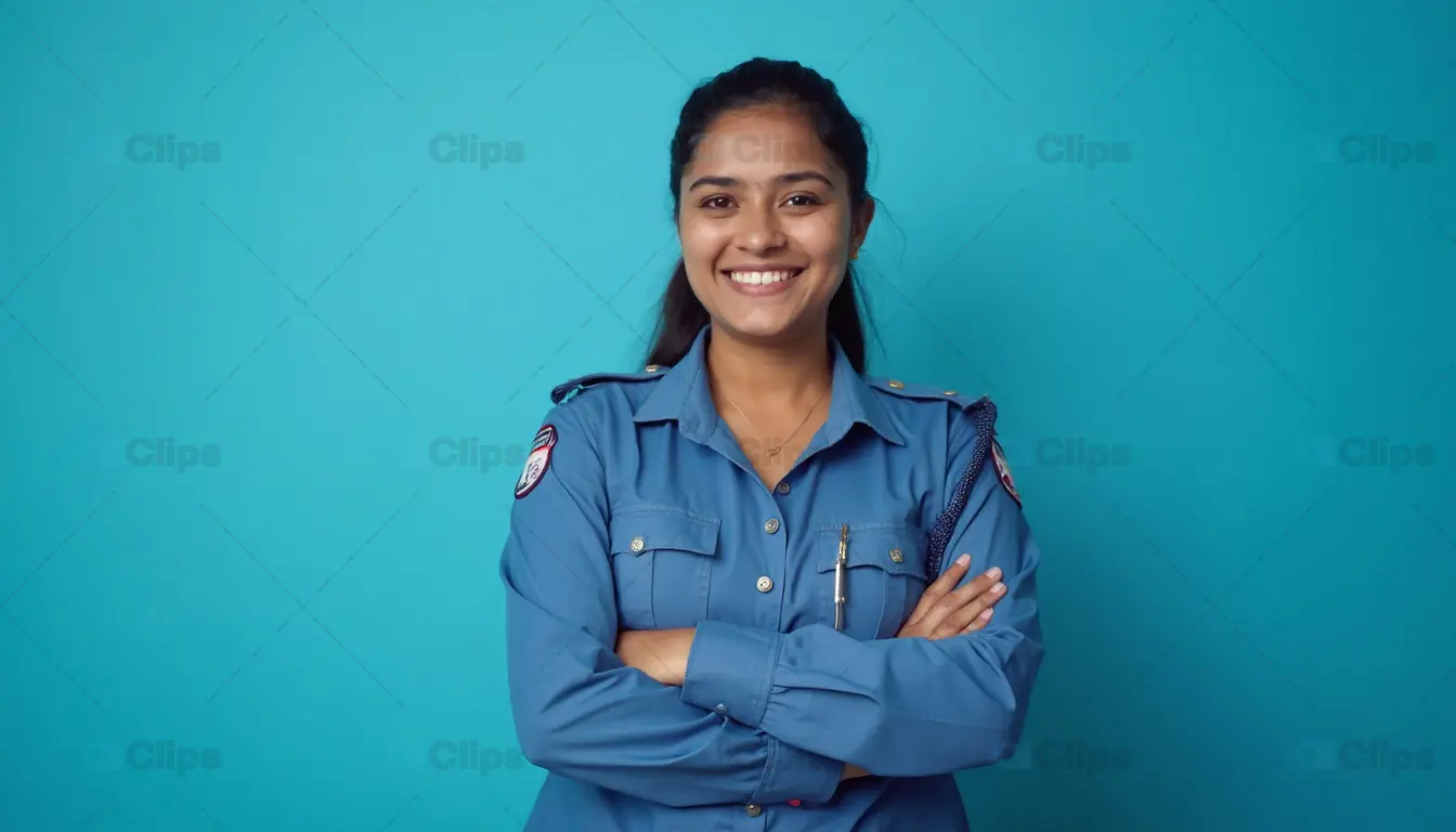 Smiling Female Paramedic in Uniform