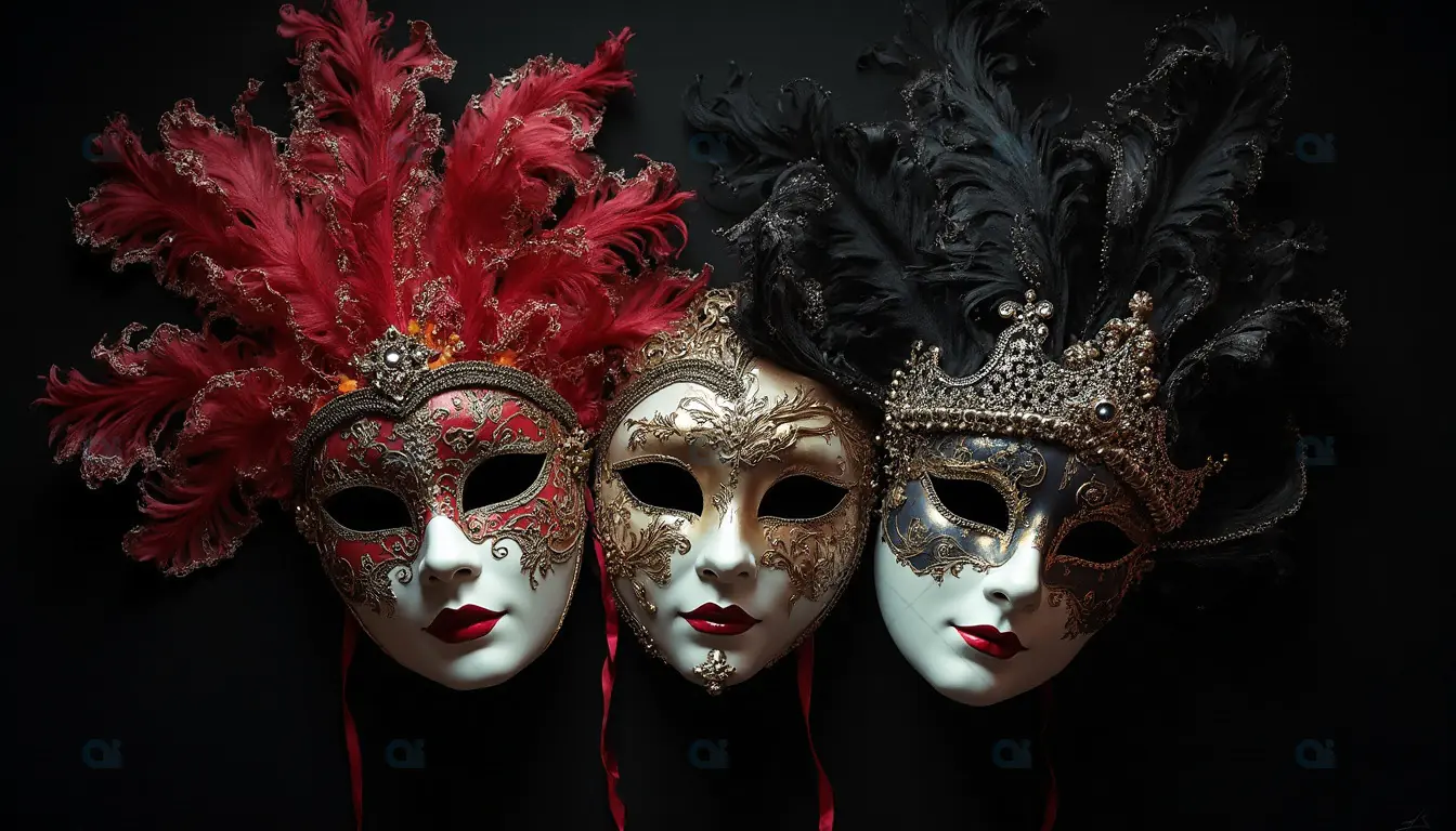 Elegant Venetian Masquerade Masks