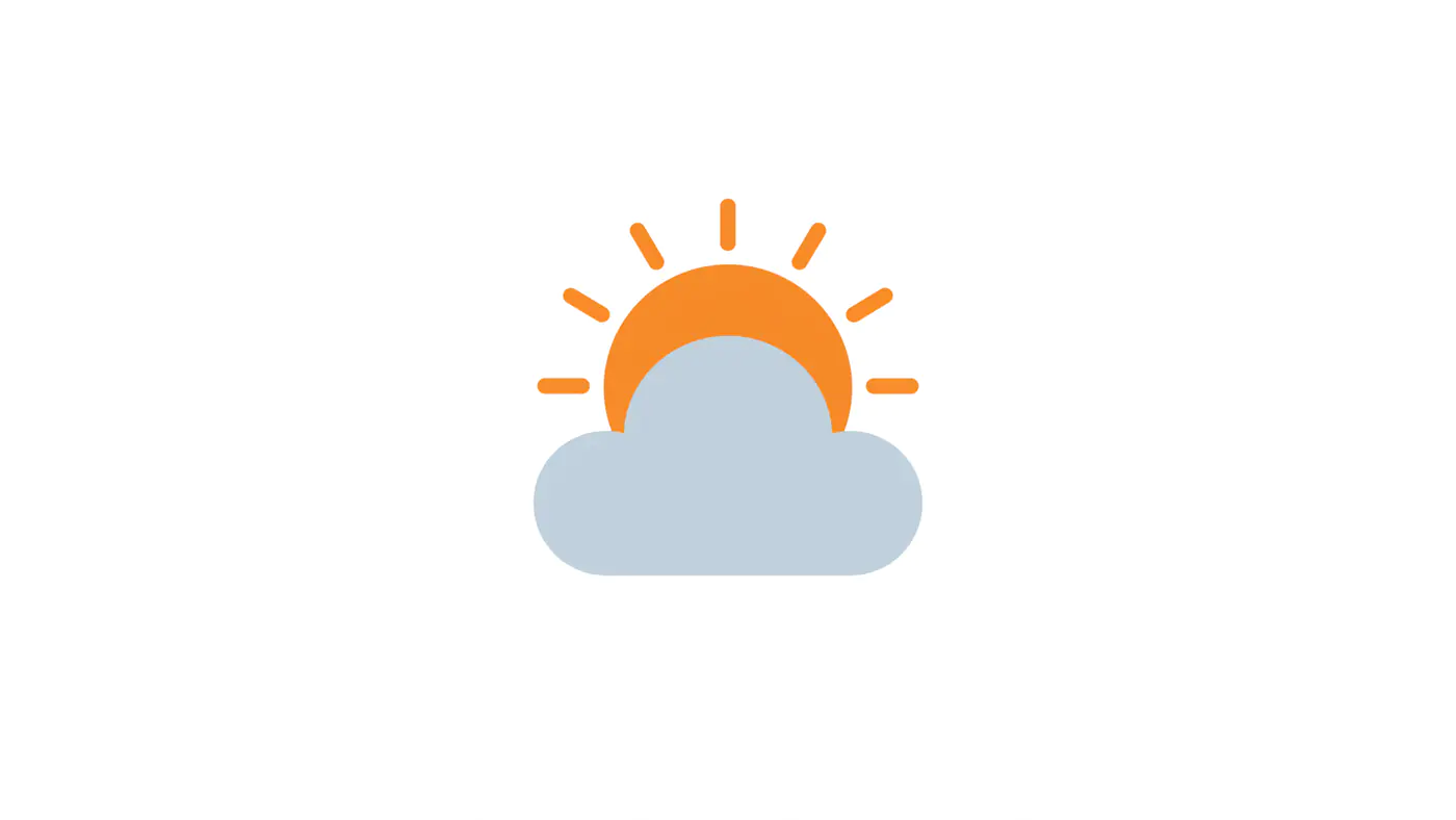 Minimalist Sun and Cloud Icon