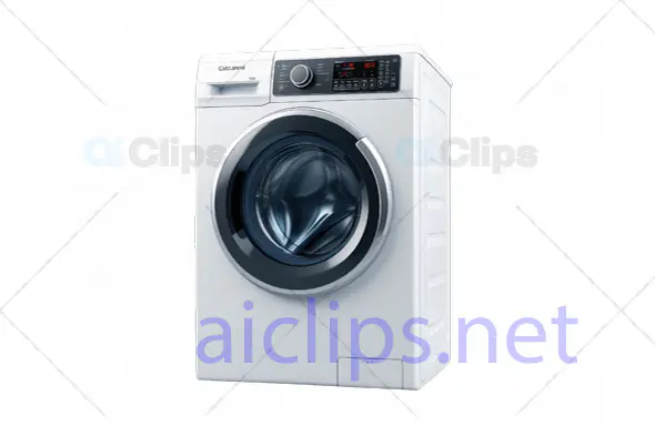 3D Front-Load Washing Machine Model with Digital Controls