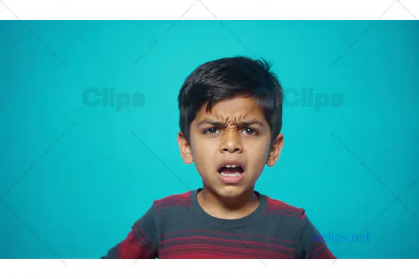 Angry Young Boy Expression