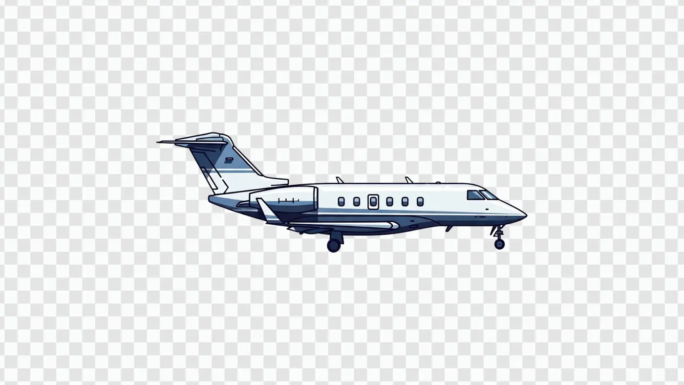 Stylized Private Jet Illustration PNG