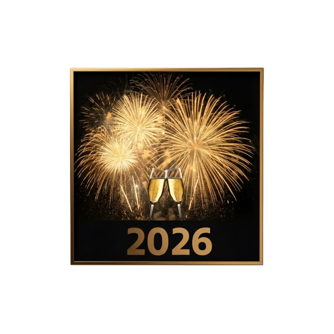 Elegant 2026 New Year Fireworks Celebration PNG