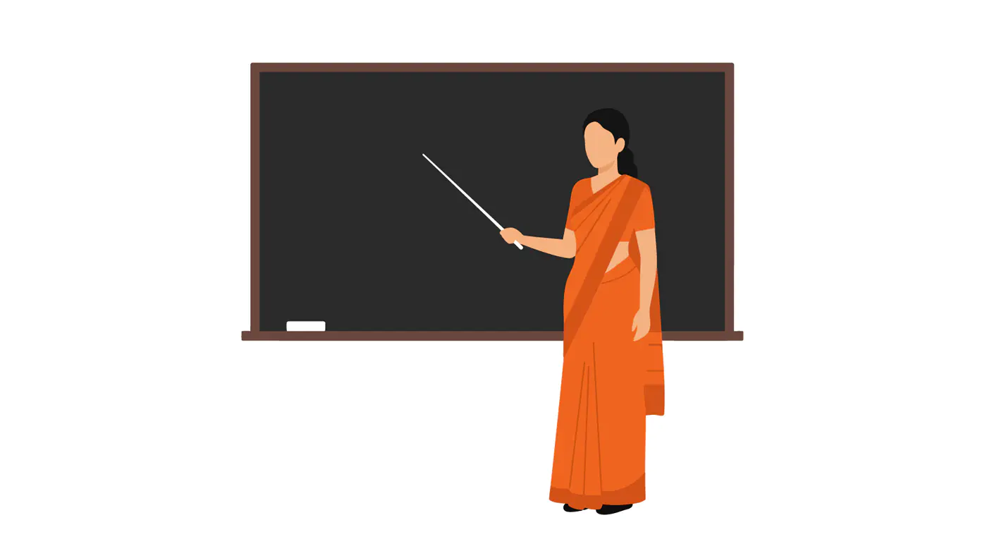 Indian Teacher Vector Illustration