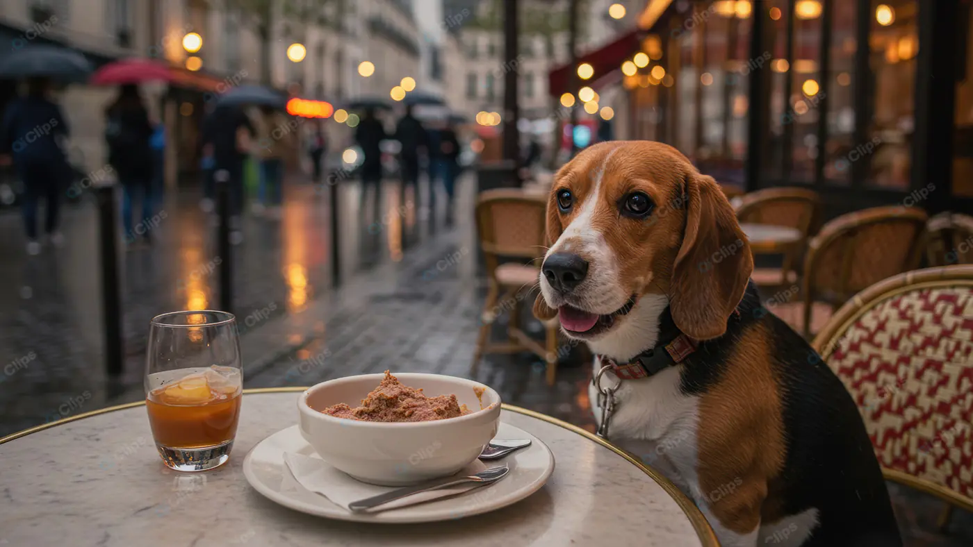 Parisian Pup's Cafe Adventure