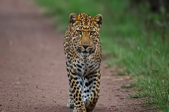 Majestic Leopard on Wilderness Path