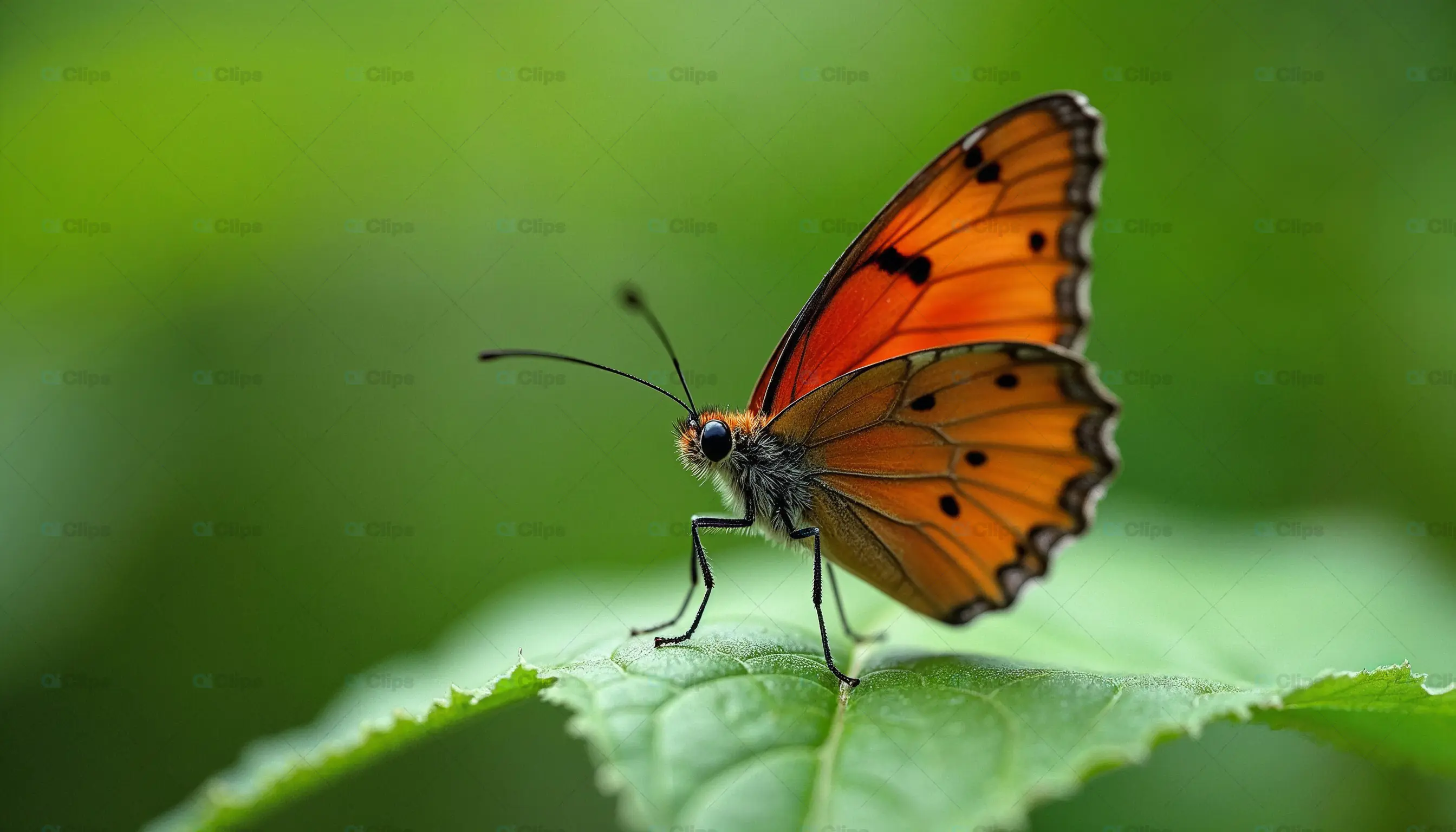 Vibrant Orange Butterfly Macro