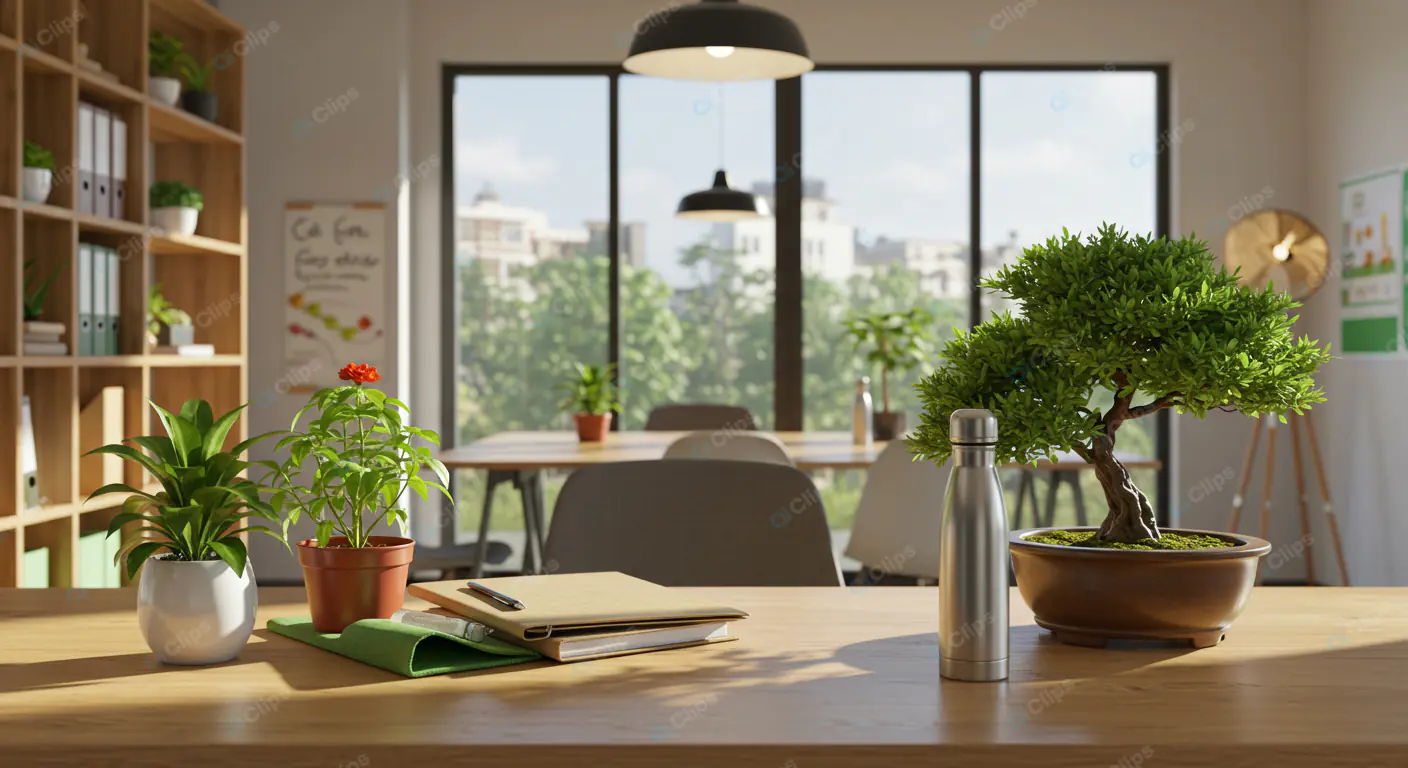 Biophilic Office Workspace