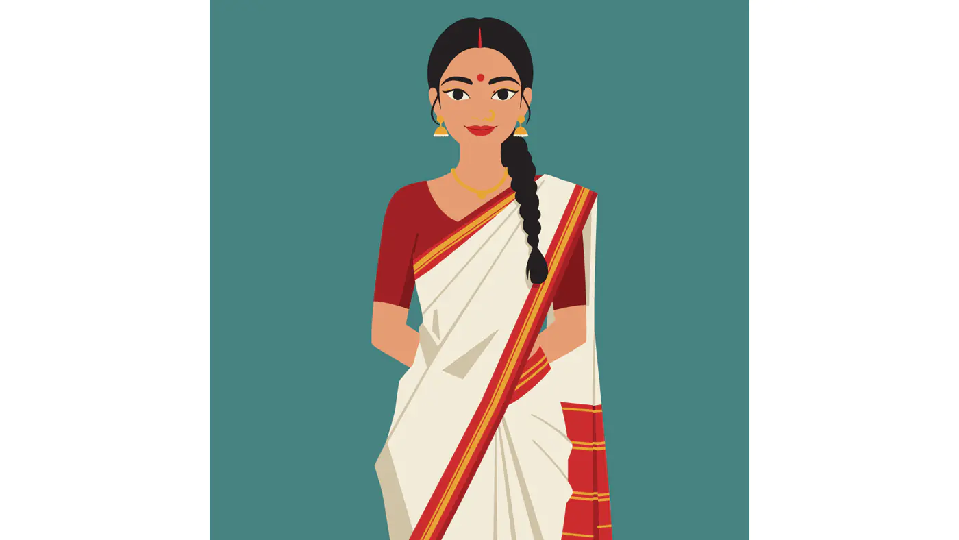 Kerala Traditional Attire Vector