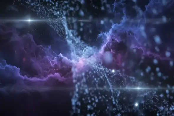 Mystical Cosmic Clouds with Particle Stream Background