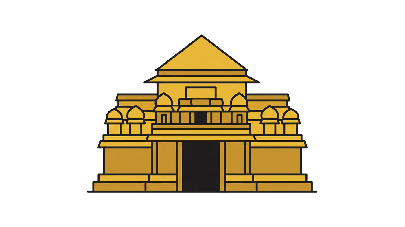 Golden Temple Facade Vector