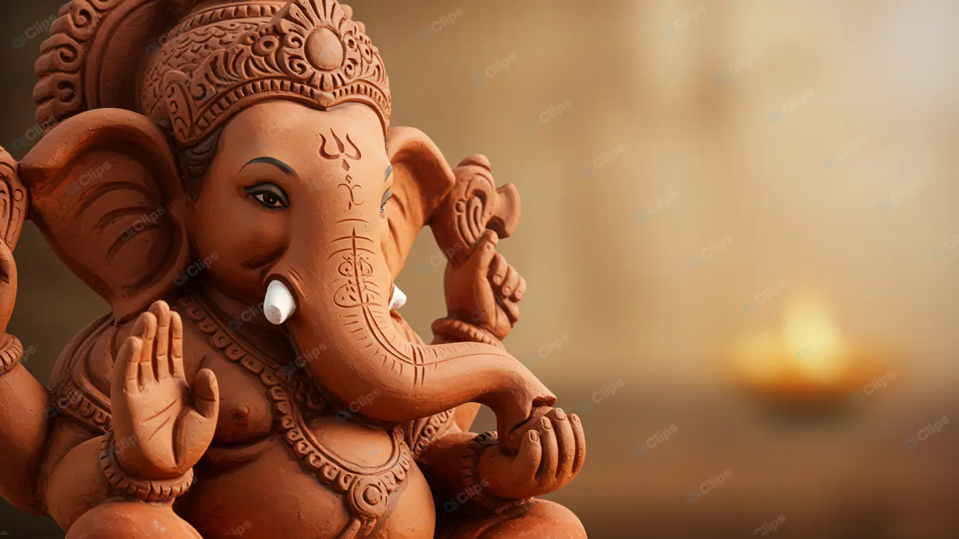 Terracotta Ganesha: Divine Sunset