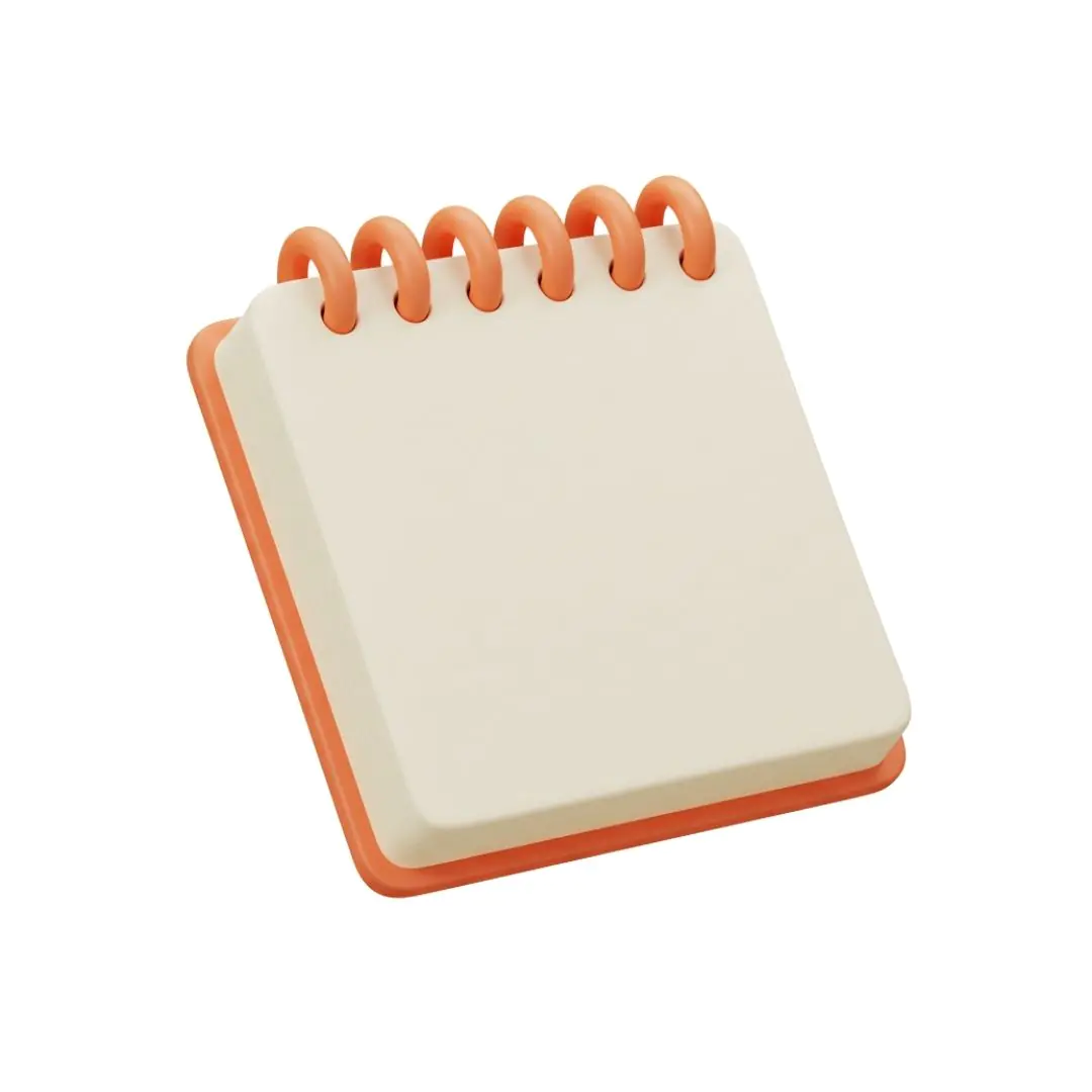 Minimalist spiral bound notepad with orange binding