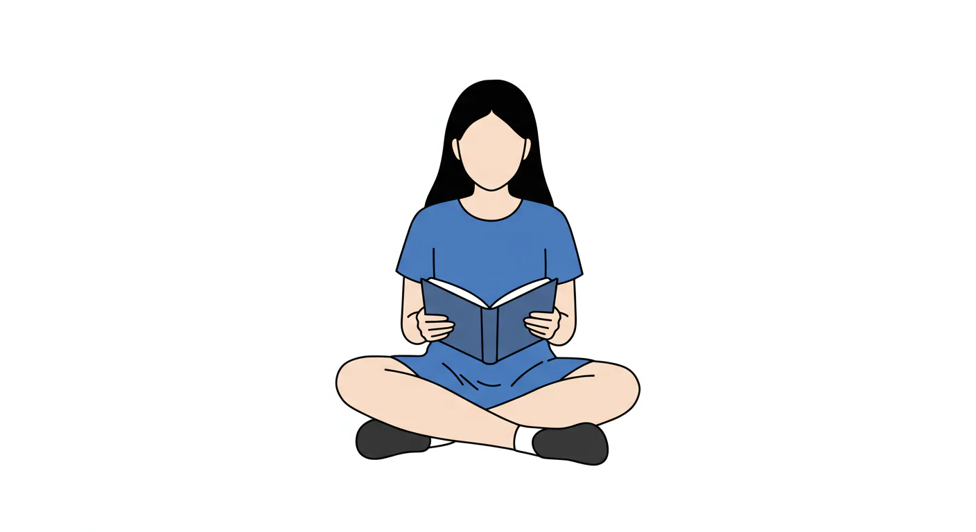 Cross-Legged Reading Figure