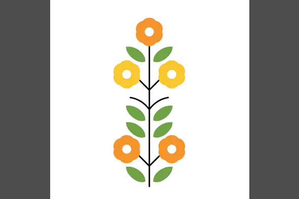 Minimalist Floral Branch Vector