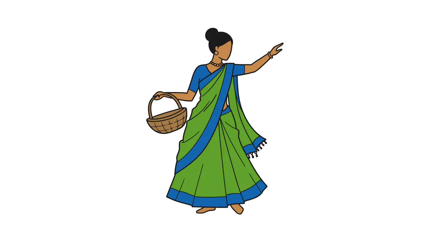 Indian Woman in Saree Vector