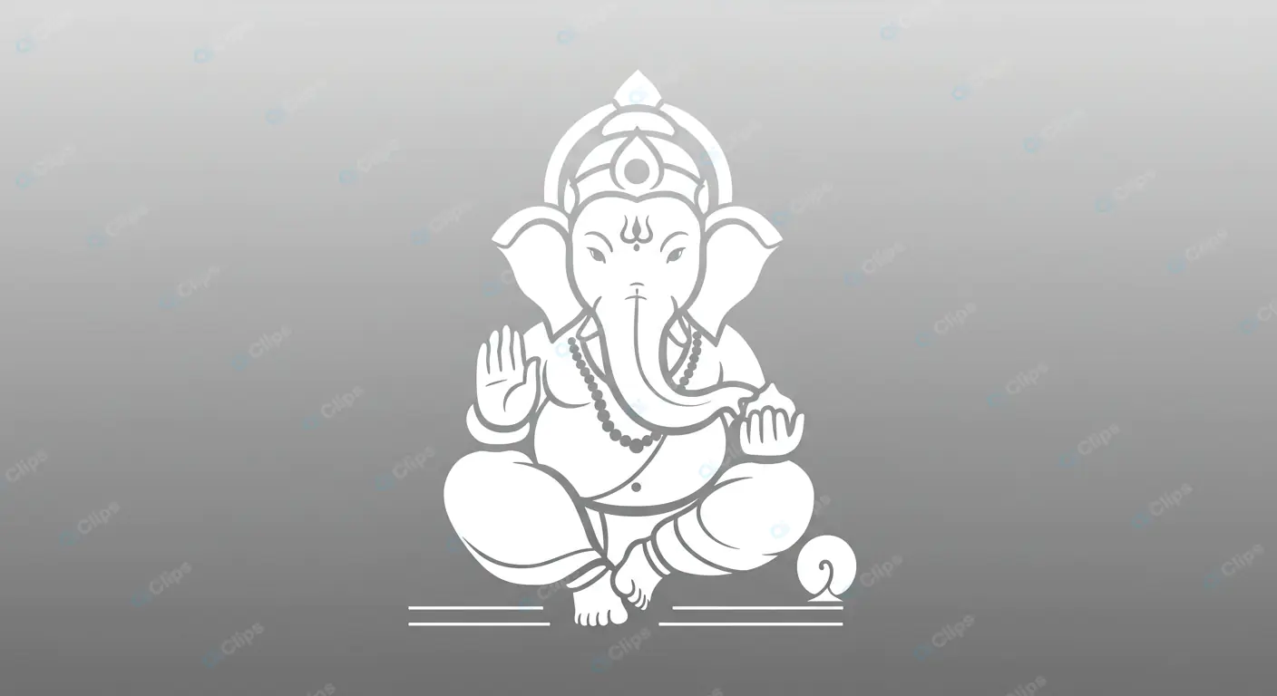 Radiant Ganesha Icon on Gradient