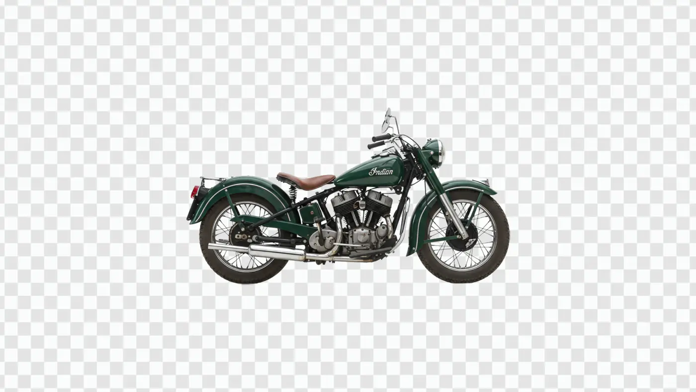 Classic Green Indian Motorcycle Vintage Model PNG