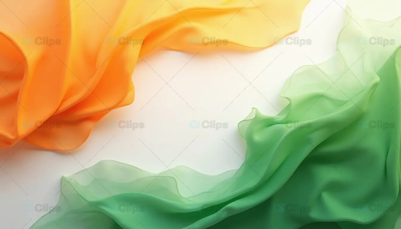 Flowing Indian Tri-Color Fabric Design
