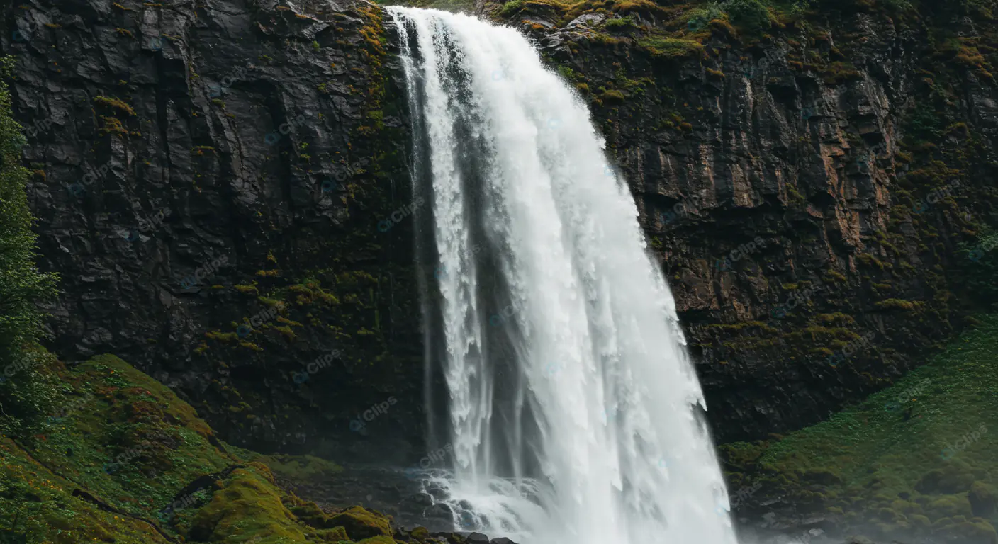 Majestic Cliff-Side Waterfall