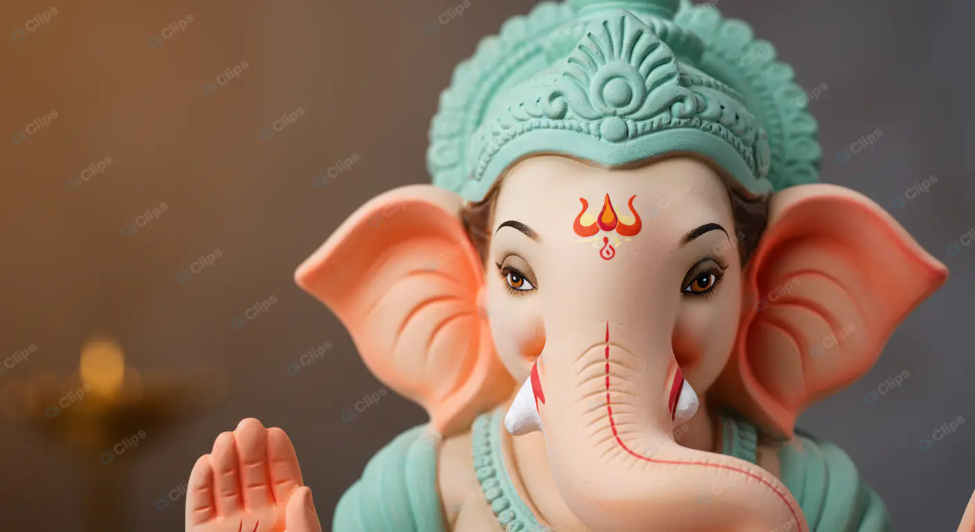Vibrant Ganesha Idol Close-up