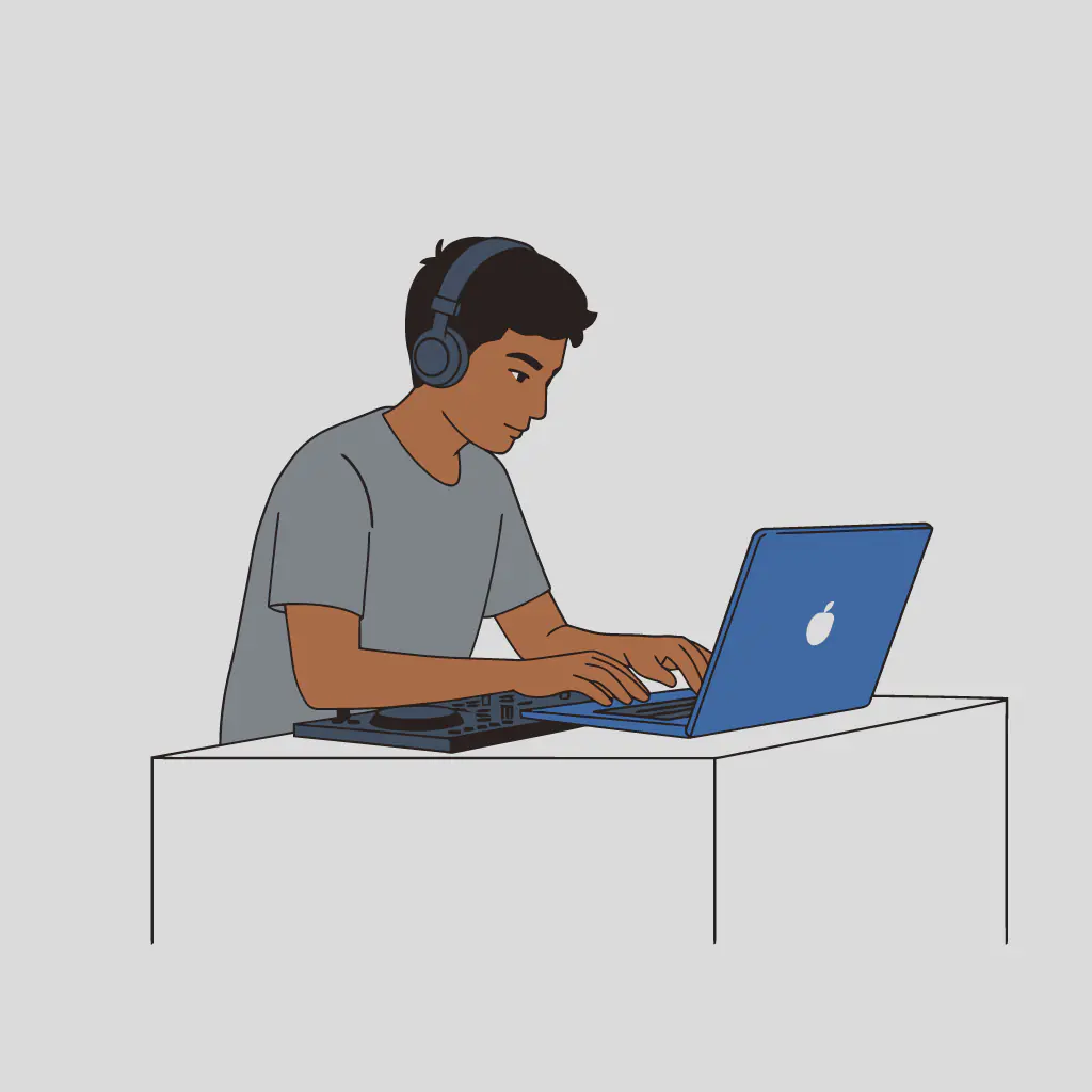 Digital Multitasker Vector Art