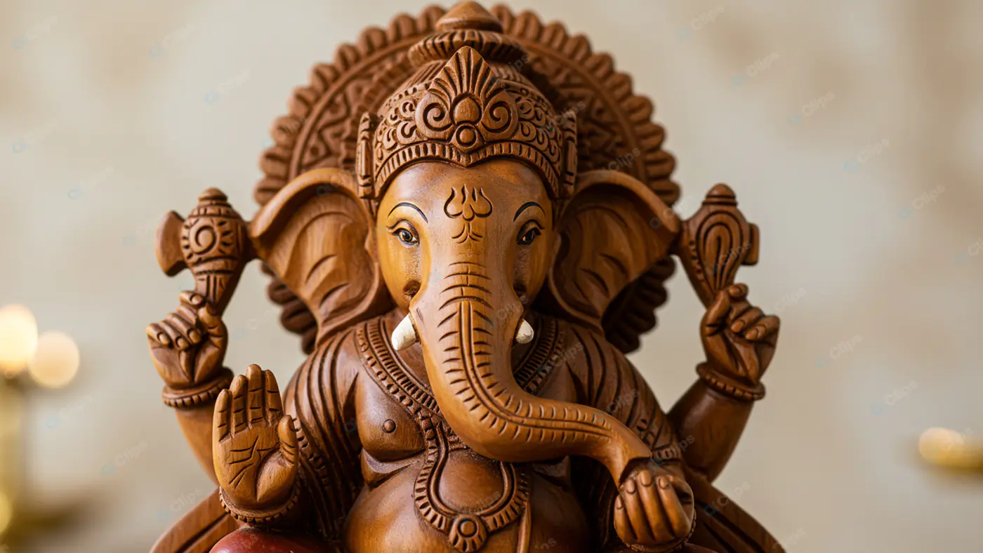 Divine Woodcraft: Ganesha's Intricate Artistry