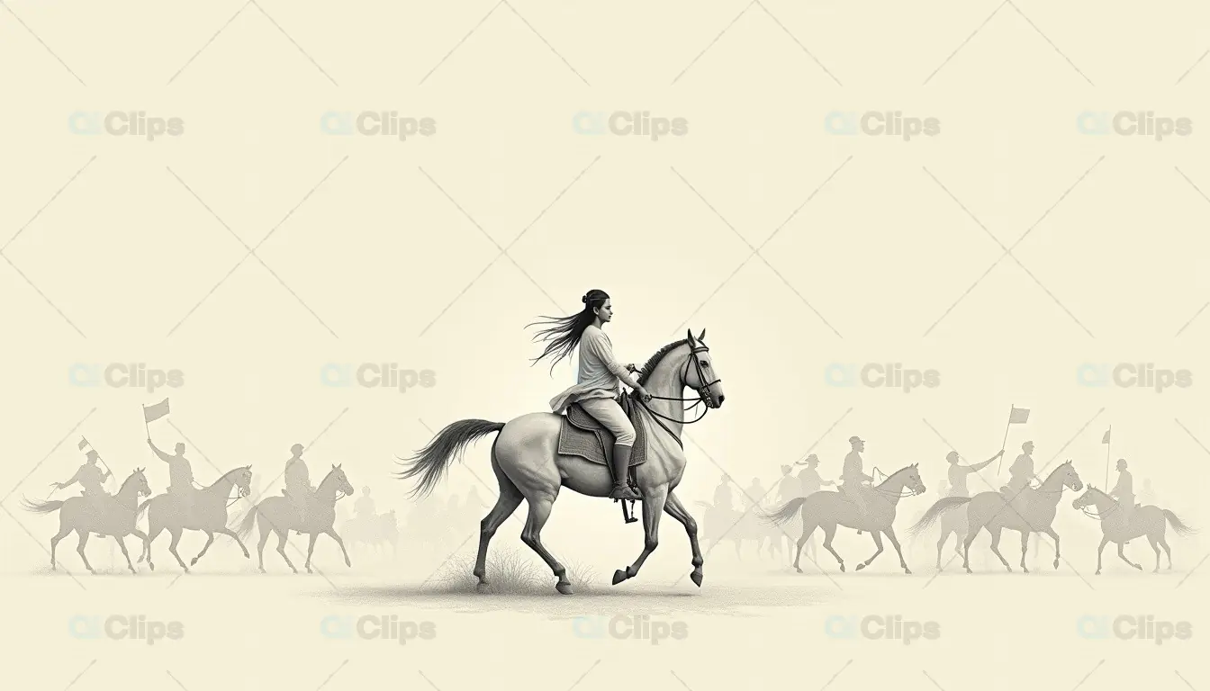 Gallant Horseman Leading a Cavalry Unit