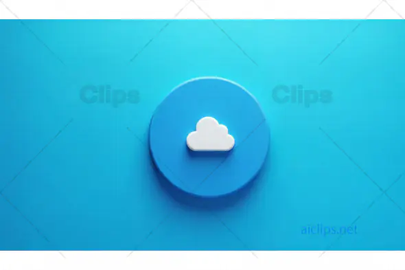 Cloud Storage Icon on Blue Background