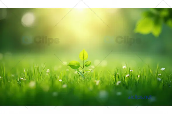 Young Plant Growing in Grass