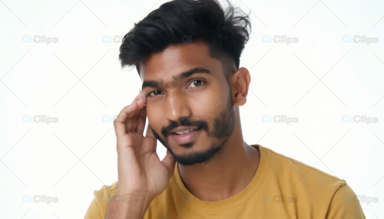 Confident Man in Yellow T-Shirt