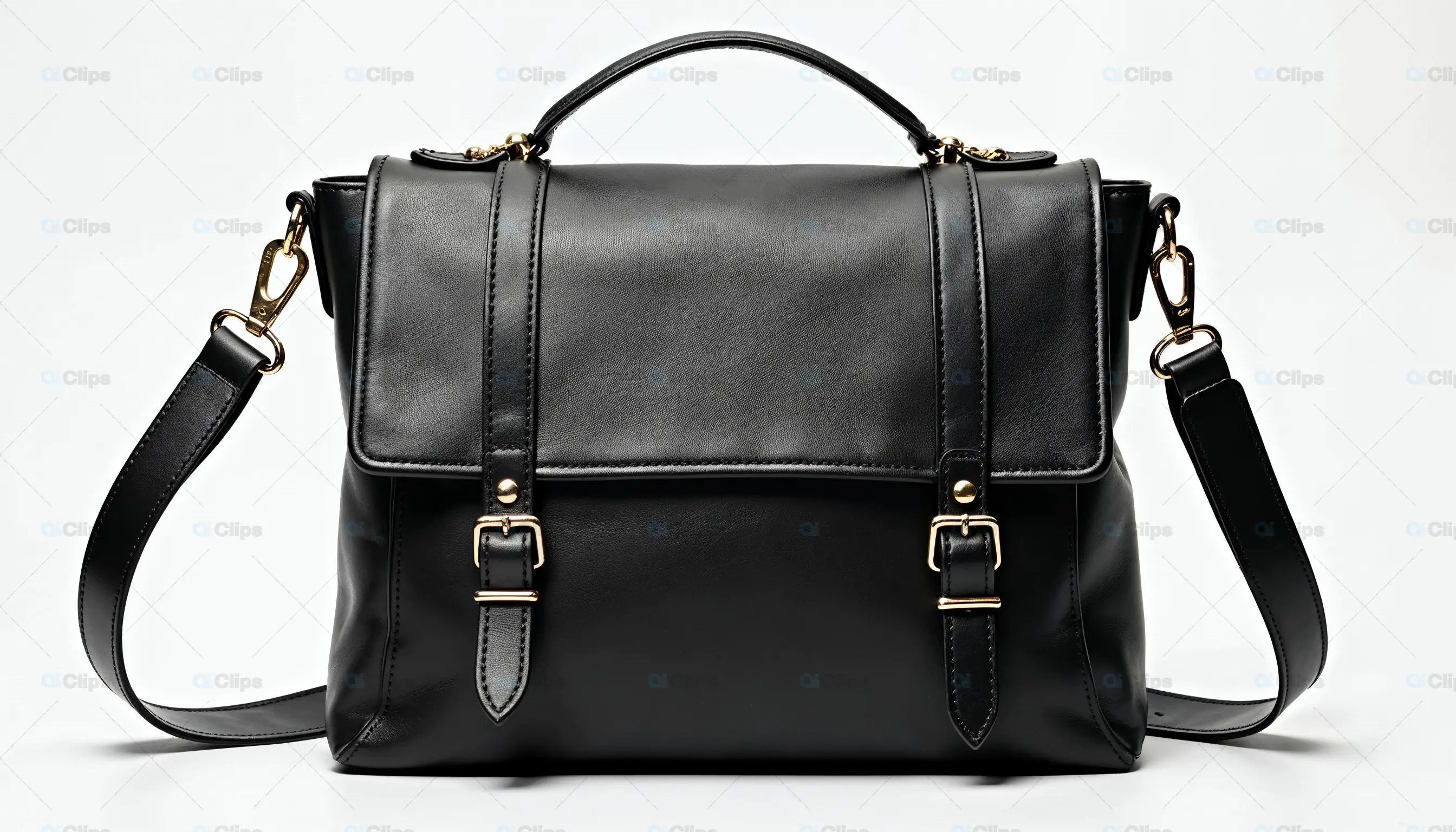 Black Leather Satchel Bag