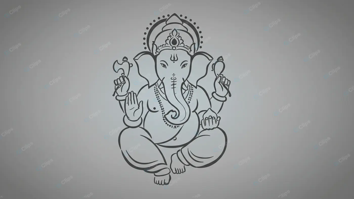 Minimalist Ganesha Line Drawing