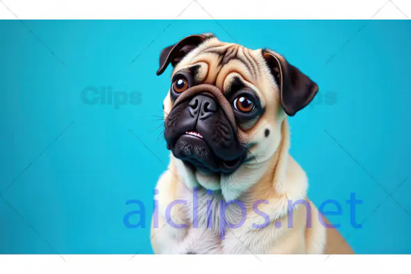 Pug Dog Close-Up Portrait